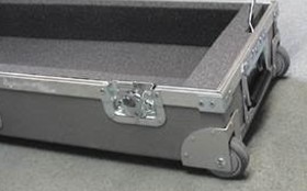 Custom Light Duty Trade Show Cases- Example A Light duty case showing tilt wheels